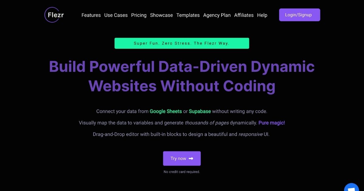 Flezr: Build dynamic websites without