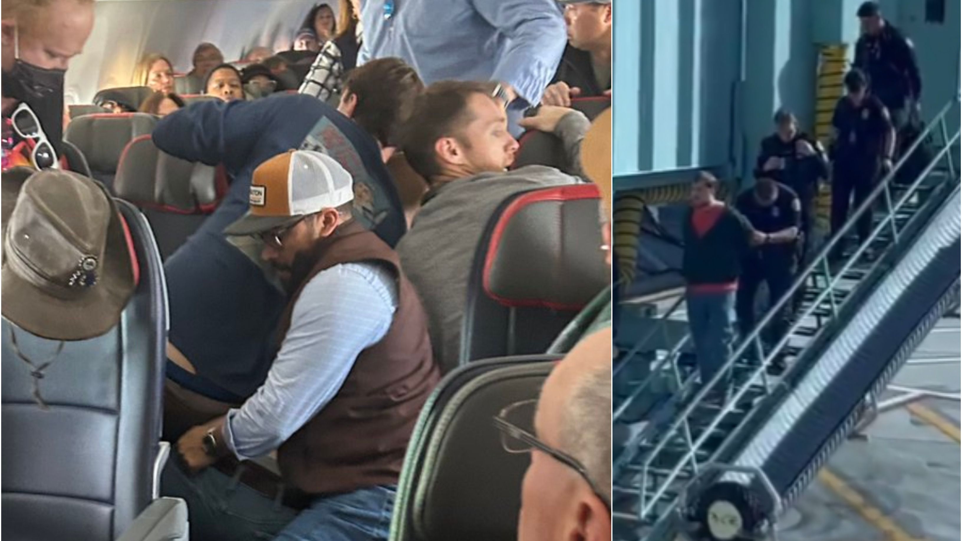 Viral Video: Passengers Duct-Tape Man Attempting to Open Plane’s Emergency Exit Door | WATCH