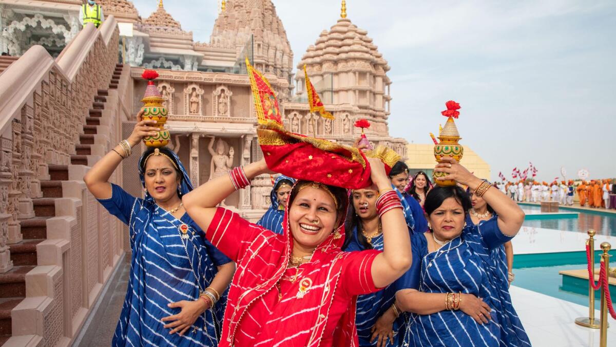 ‘Profound experience’: Devotees celebrate Hindu temple’s opening with colourful event