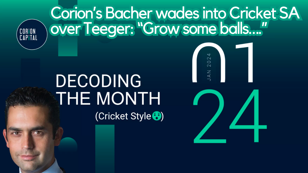 Corion’s Bacher wades into Cricket SA over Teeger: “Grow some balls….”