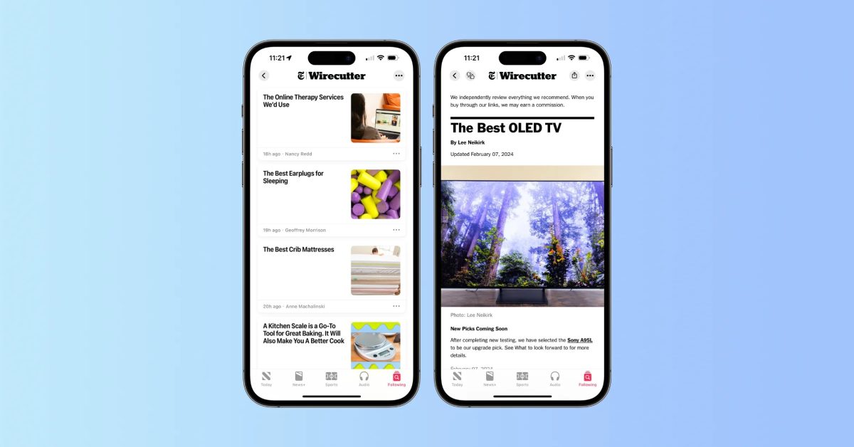 Wirecutter content now available in Apple News for free