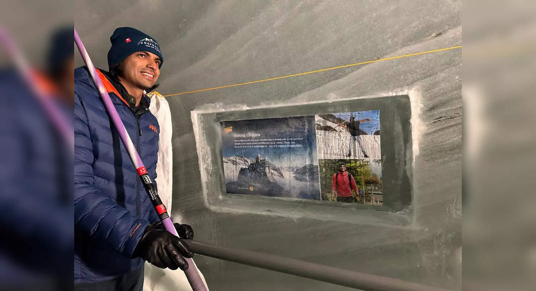 Switzerland Tourism honours Neeraj Chopra with a plaque at Jungfrau’s Ice Palace