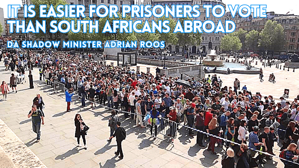 It is easier for prisoners to vote than South Africans Abroad – DA Shadow Minister Adrian Roos