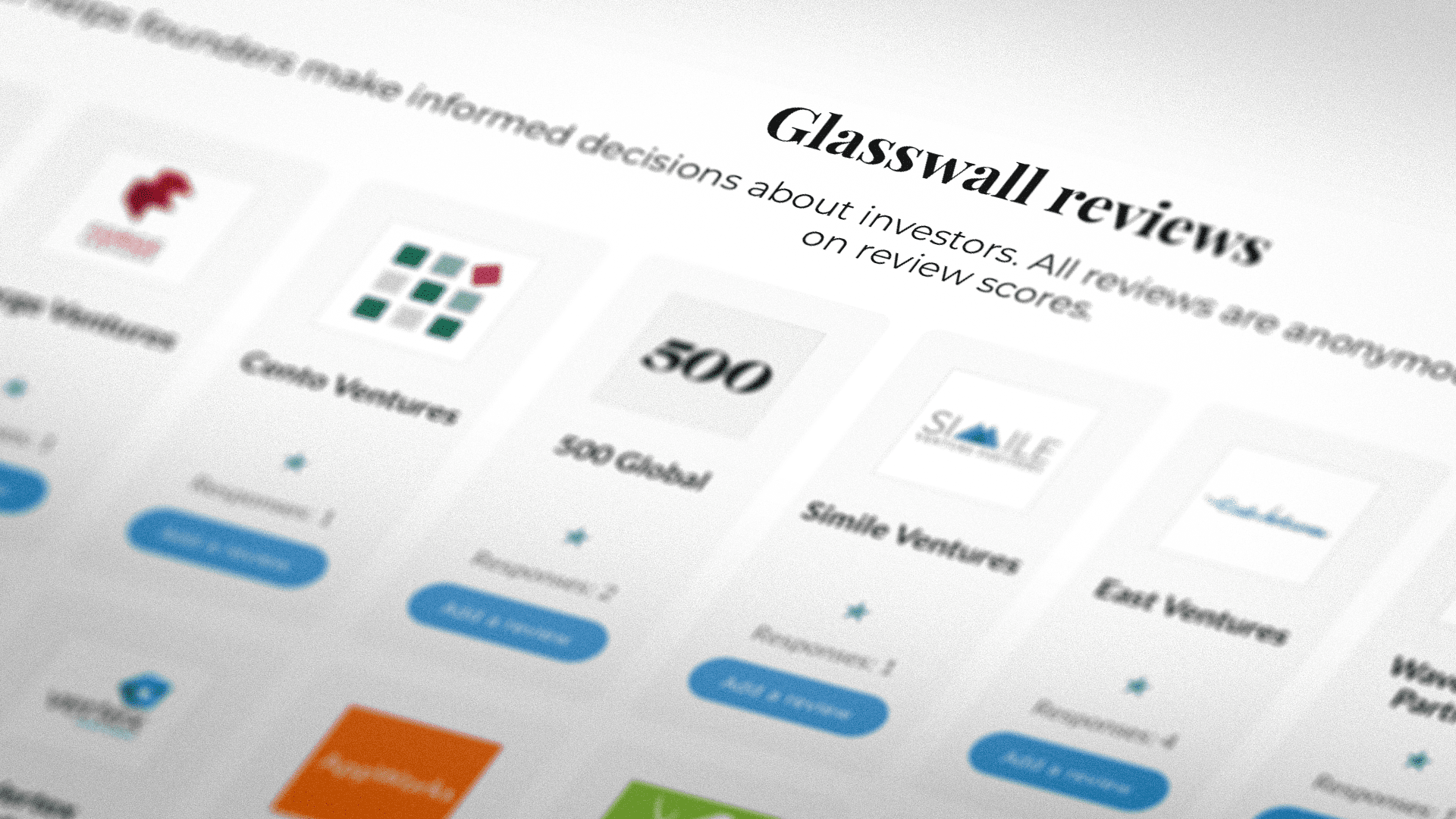 Glasswall: The things anonymous founders say about VCs