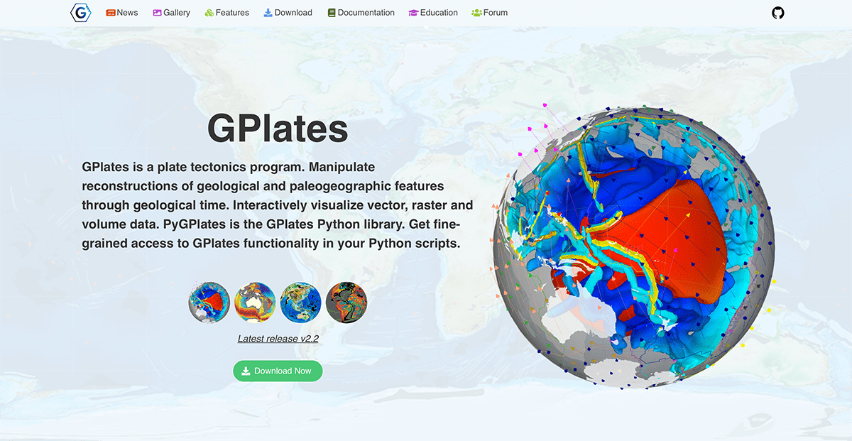 GPlates: Open-source software for interactive visualisation of plate tectonics