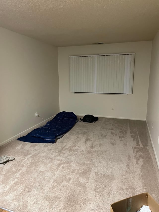 After 6months of sleeping in a car I finally have my own apartment. Almost zero stuff but I’m finally safe and on my own! Couldn’t be happier!