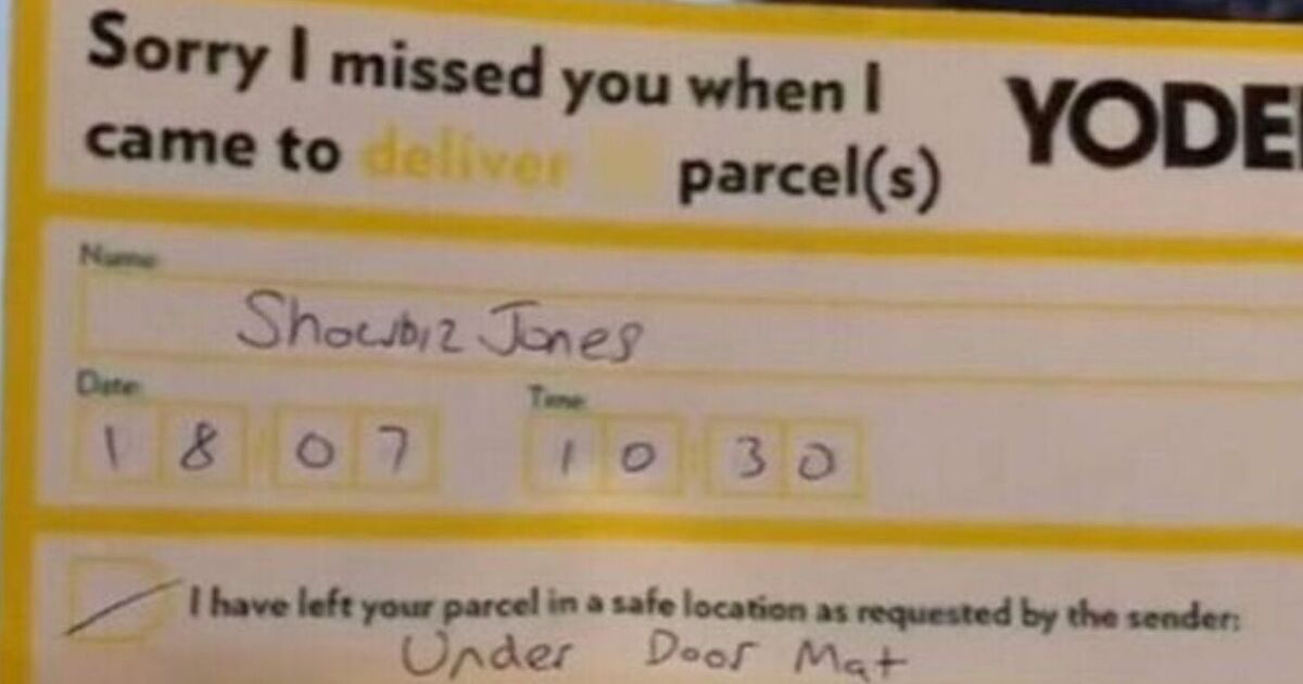 Yodel driver has man in hysterics after placing parcel in obvious ‘safe place’