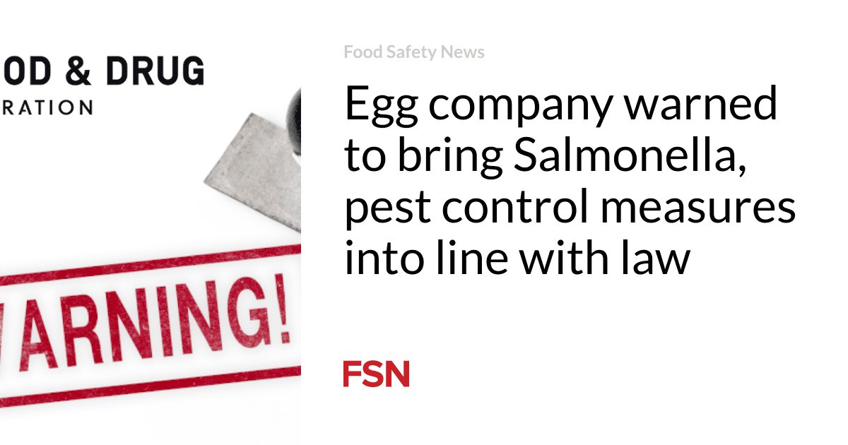 Egg company warned to bring Salmonella, pest control measures into line with law