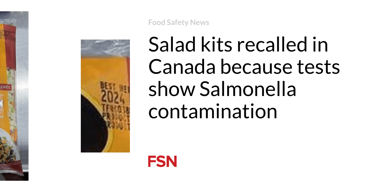 Salad kits recalled in Canada because tests show Salmonella contamination