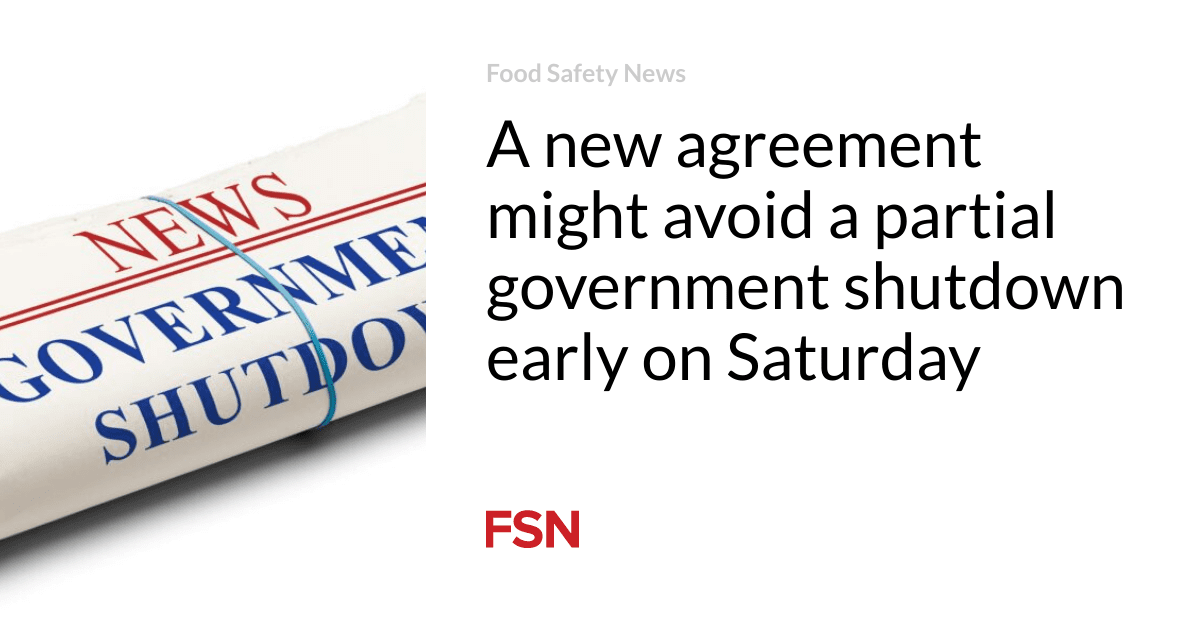 A new agreement might avoid a partial government shutdown early on Saturday