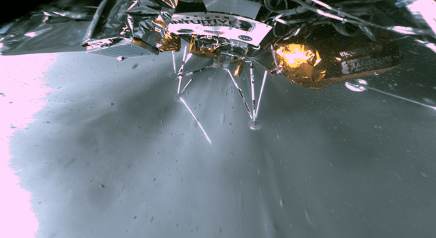 The Odysseus moon lander clearly broke its leg while landing on the moon