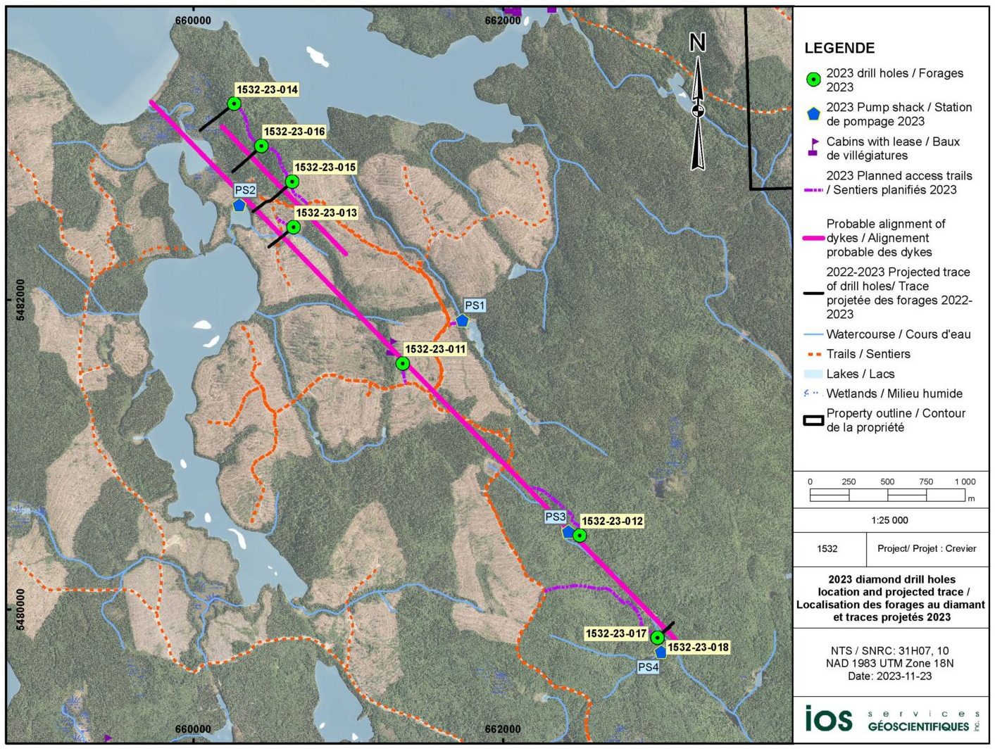 NioBay Intercepts Historical Grades on its Crevier Project and Confirms the Extension of the Mineralized Zone