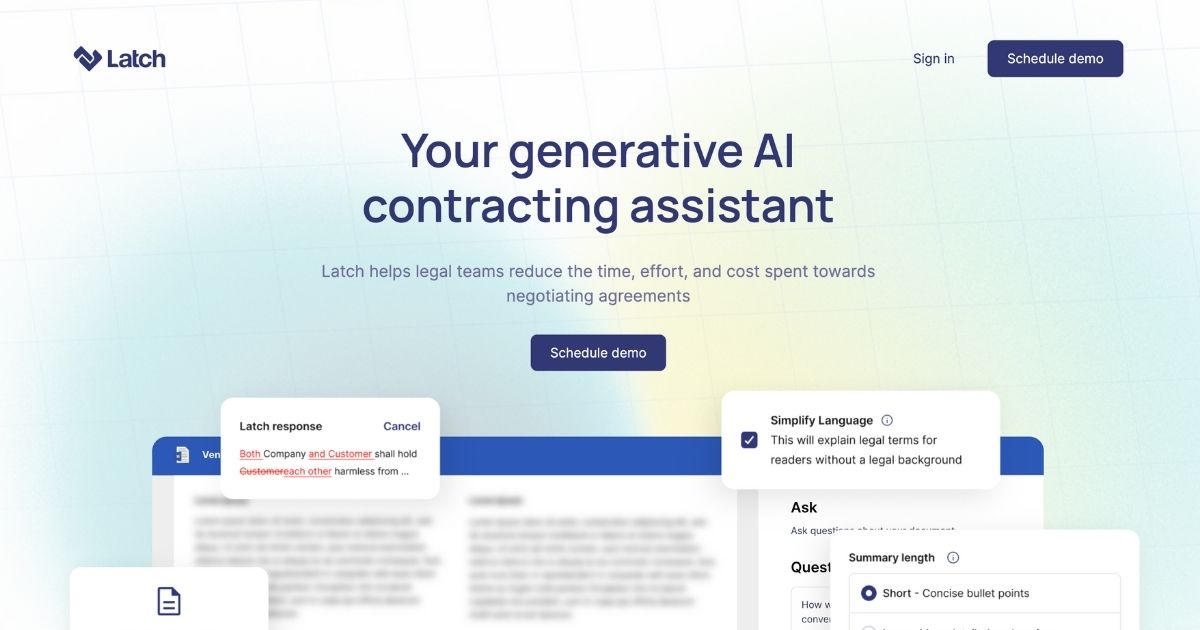 Latch: Revolutionizing legal contracting with AI technology