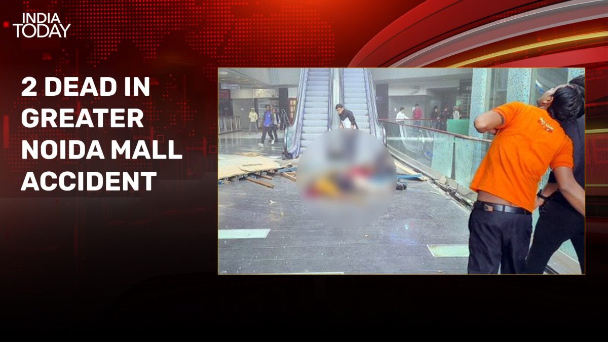 Panic, chaos, debris around: Visuals after Greater Noida mall accident kills 2