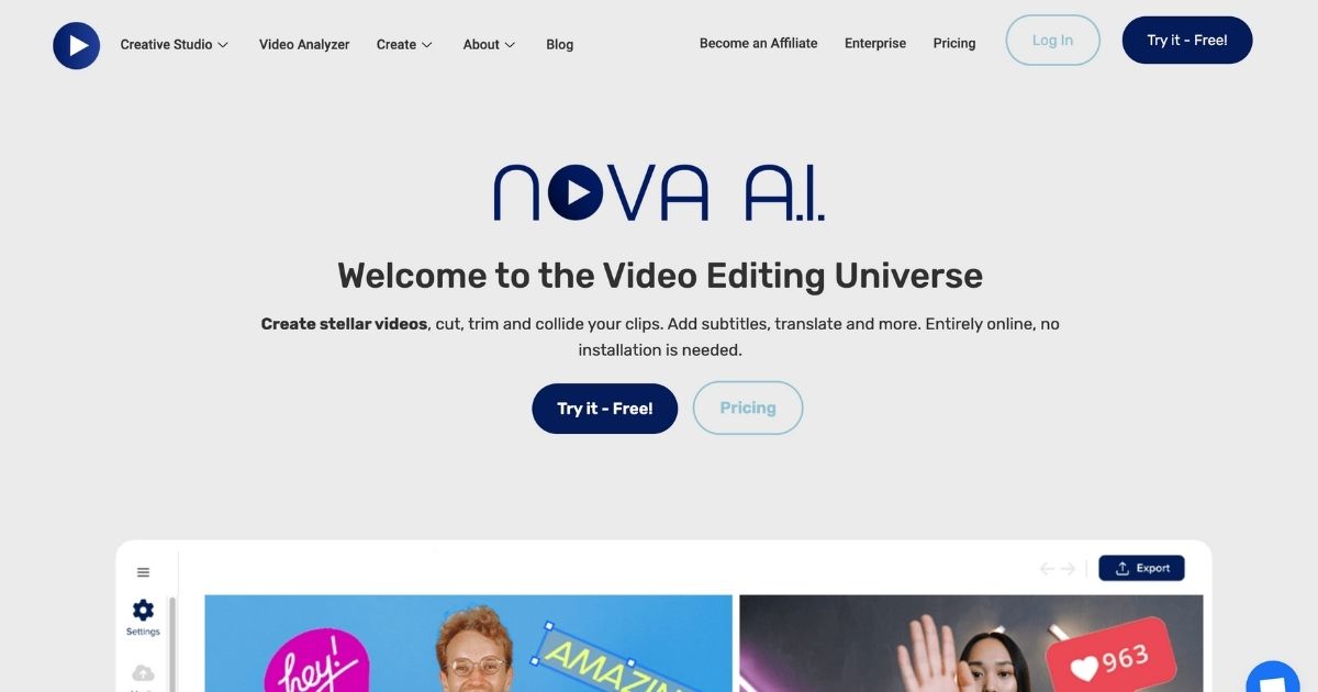 Nova: Unlock the power of online video editing