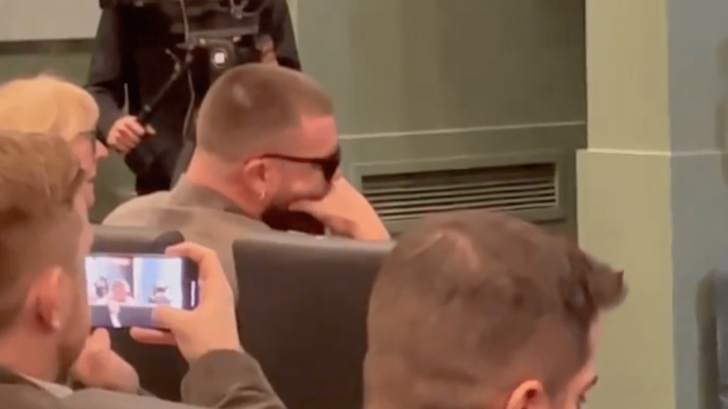 Travis Kelce broke down in tears as he watched brother Jason Kelce announce his NFL retirement