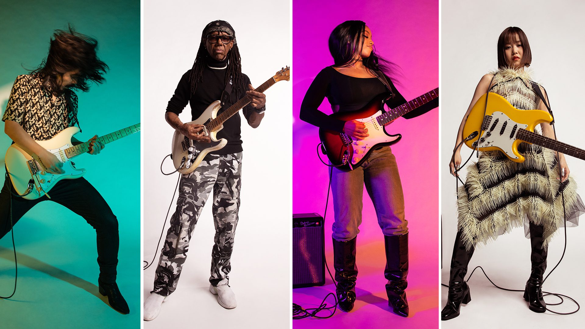 “Forever ahead of its time”: Fender kicks off the Strat’s 70th anniversary party with star-studded Voodoo Child (Slight Return) mega-jam – featuring Tom Morello, Nile Rodgers, Mateus Asato, Ari O’Neal and Rei