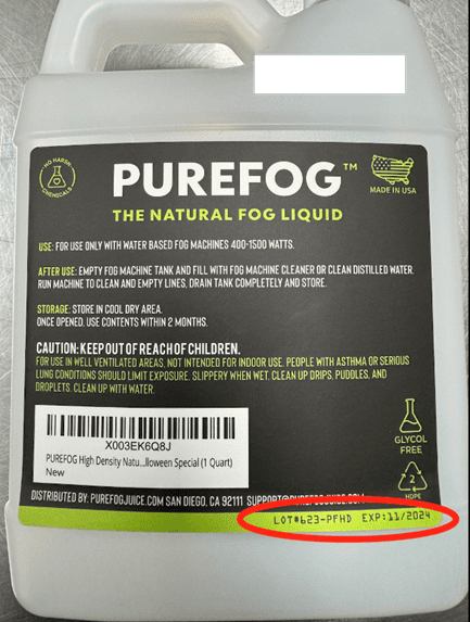 Pure Brands of California Recalls PureFog Juice Liquid Due to Risk of Mold Exposure; Sold Exclusively on Amazon.com