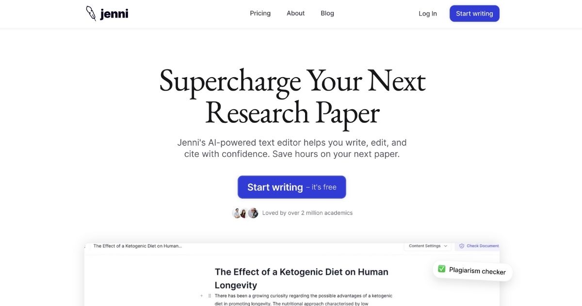 JenniAI: Supercharge your research paper writing