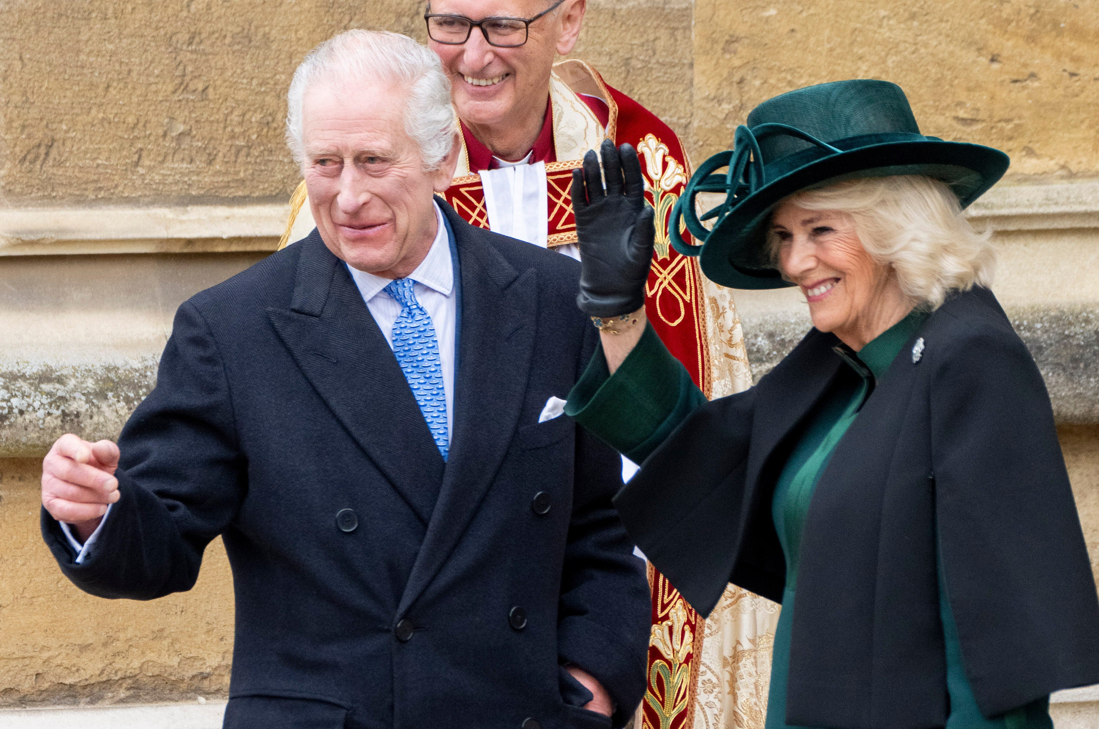 King Charles III and Queen Camilla Attend Easter Church Services Among Slimmed Royal Ranks