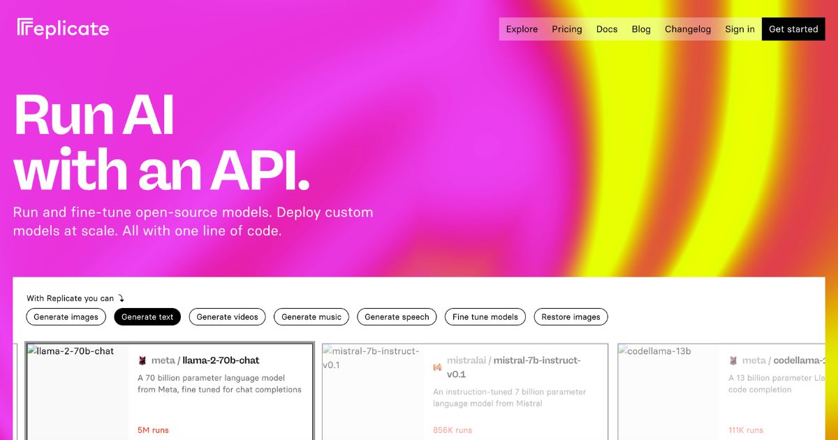 Replicate: Run and fine-tune AI models with ease