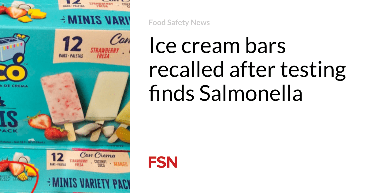 Ice cream bars recalled after testing finds Salmonella