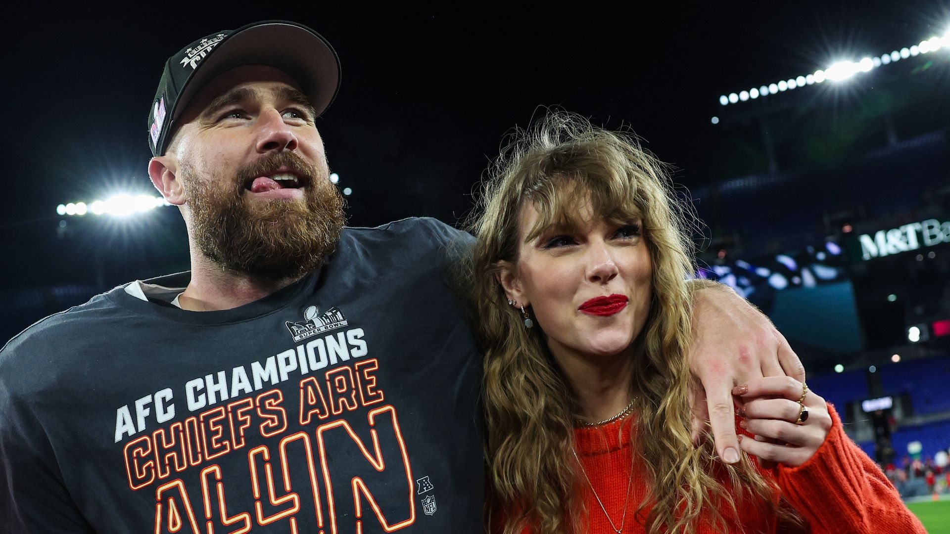 Taylor Swift and boyfriend Travis Kelce spend loved up celebrations with family after teasing engagement and baby rumors