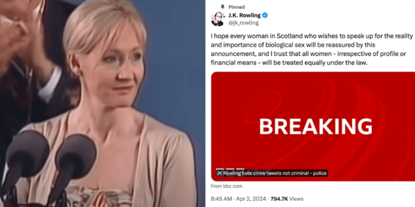 BREAKING: Scottish police say JK Rowling’s posts against new hate crime law are ‘not criminal’