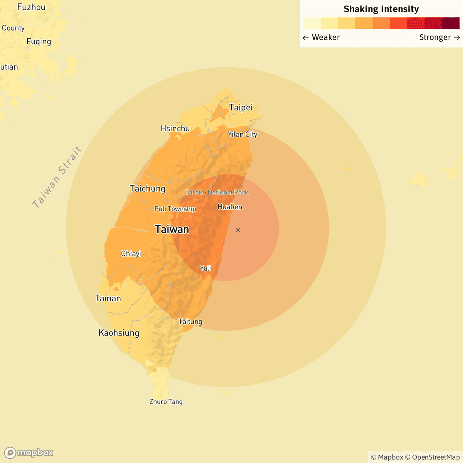 Earthquake: 7.5 quake strikes near Hualien City, Taiwan