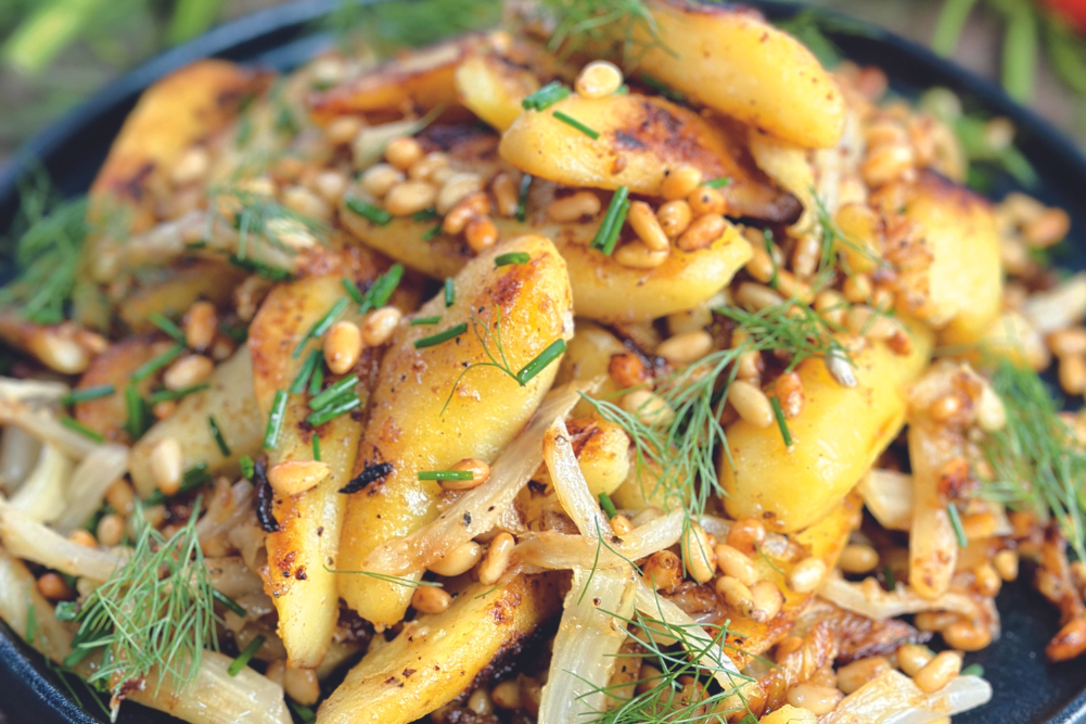 Pan-Fried Fennel, Potatoes & Pine Nuts