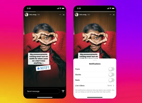 Instagram Adds New ‘Notify’ Sticker to Help Creators Maximize Connection with Fans