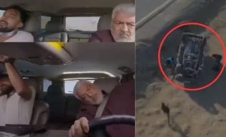 Shocking BTS footage from the ‘Vidaamuyarchi’ shooting shows Ajith Kumar’s severe car accident