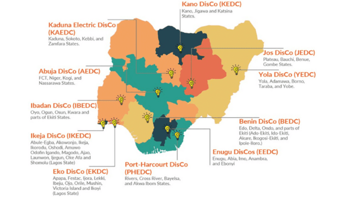 11 electricity distribution companies in Nigeria and their service states