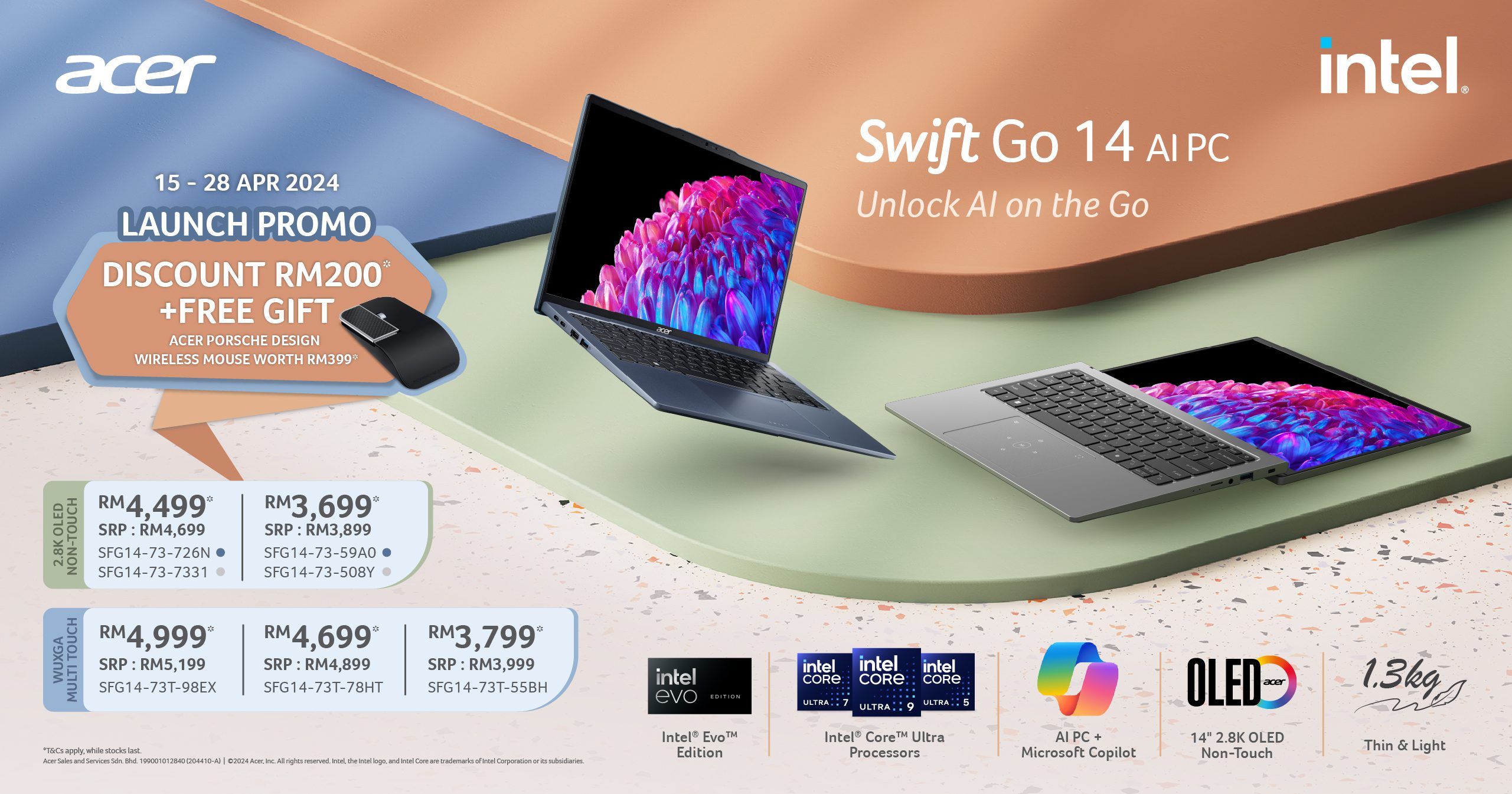 Acer Malaysia Unveils Refreshed Swift Go 14 Series with Intel ARC Graphics