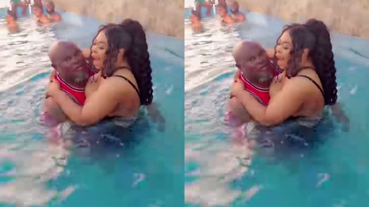 Hilarious Video Of Bukom Banku Teaching Joyce Dzidzor How To Swim Causes Stir