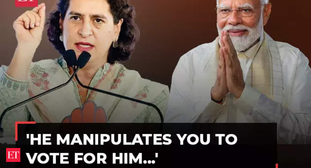 Priyanka Gandhi Vadra hits out at PM Modi in Wayanad, says ‘He manipulates you to vote for him…’