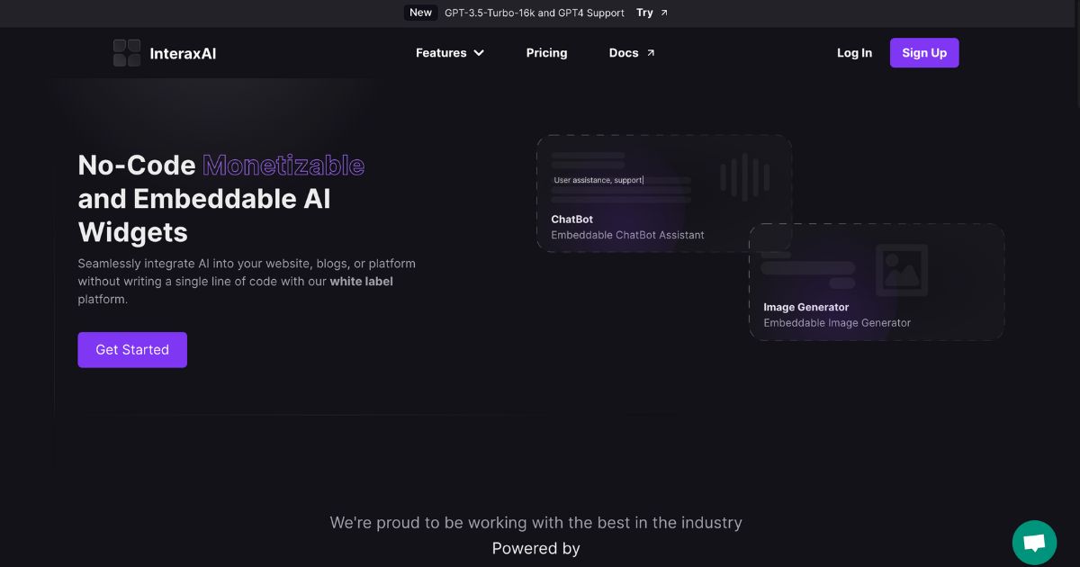 InteraxAI: Monetize AI widgets on your website without coding