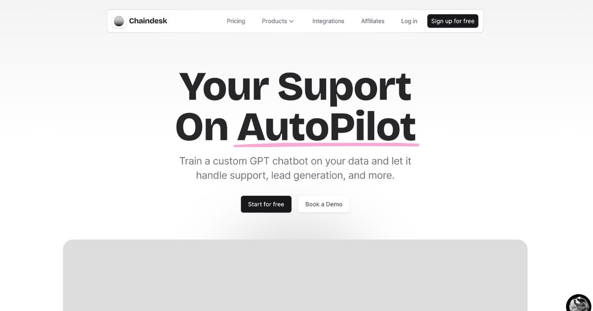 Chaindesk: All-in-one Ai support and lead generation tool