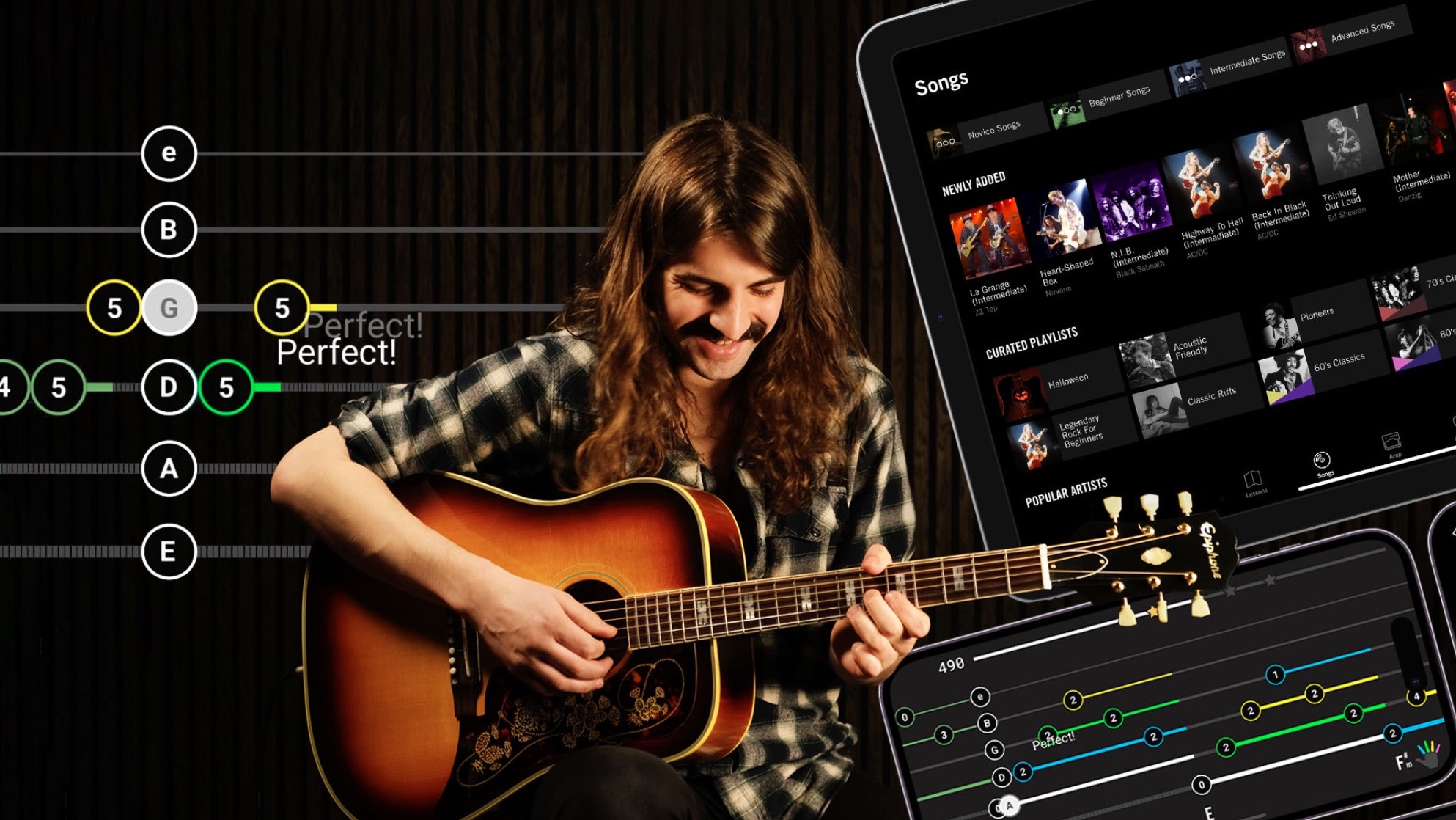 Learn to play guitar – and have fun doing it– with the feature-packed Gibson App