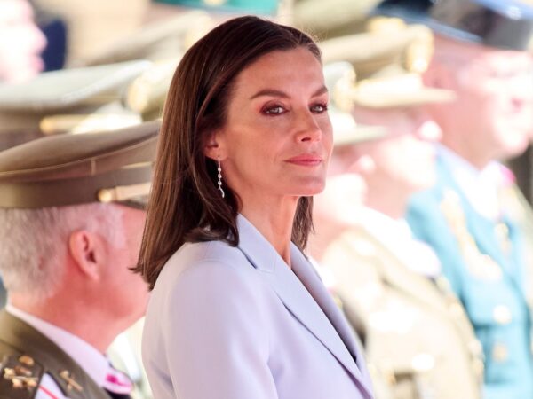 Queen Letizia keeps eye out for daughter Princess Leonor, 18, as they mark important event