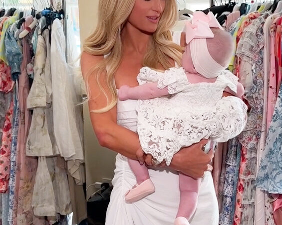 Paris Hilton jokes her 5-month-old daughter, London, looks ‘pale’ after heiress uses self-tanner on herself