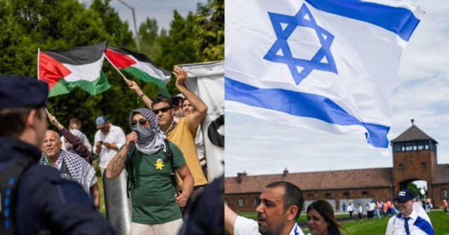 Pictures: Palestine Protesters Disrupt Memorial Ceremony at Auschwitz