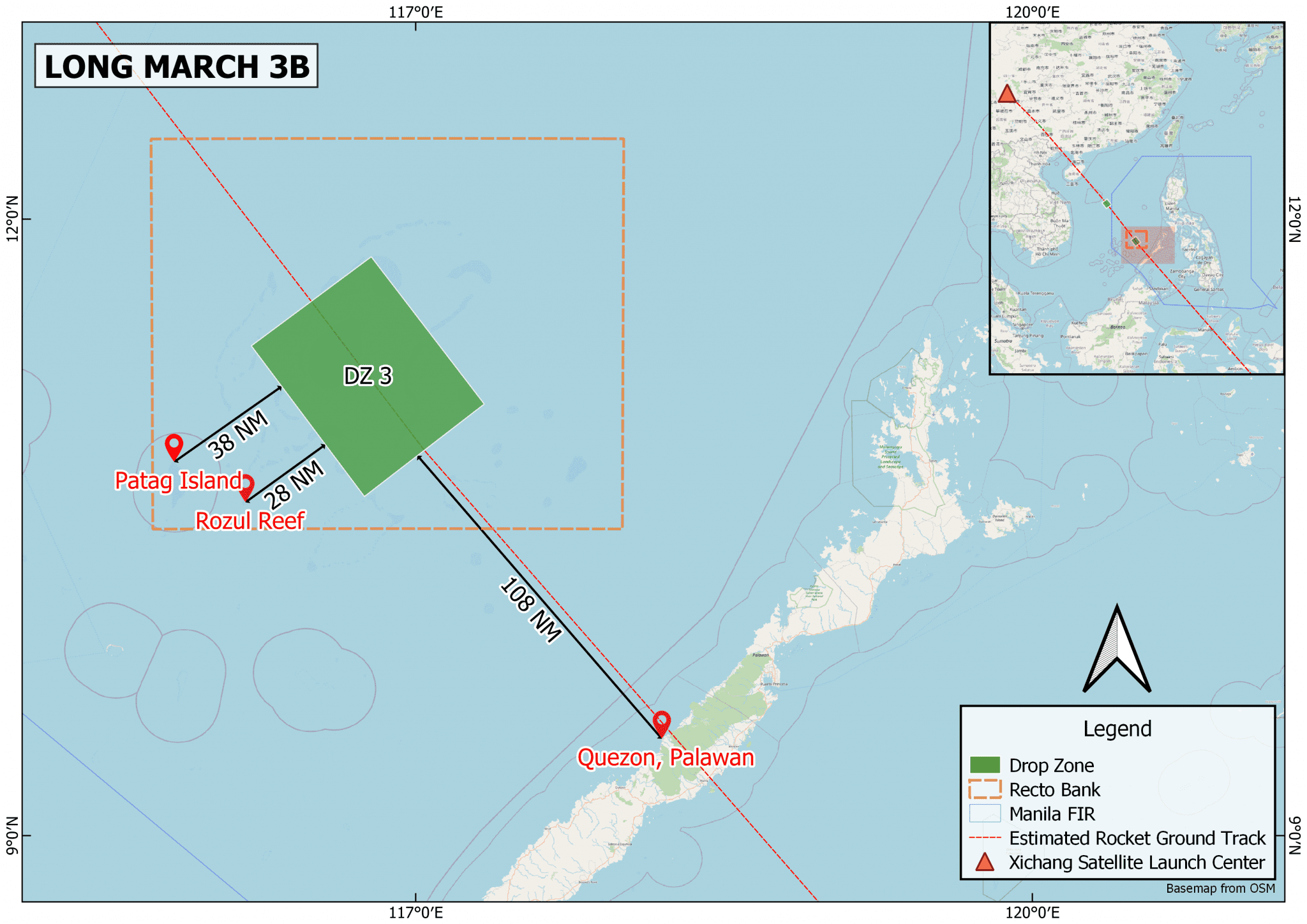 China rocket debris may have fallen near Patag Island in WPS –PhilSA