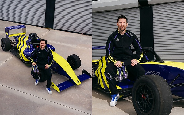 Lionel Messi Poses With F1 Race Car, Which Can Go As Fast As The Newly Launched Adidas F50 Boots