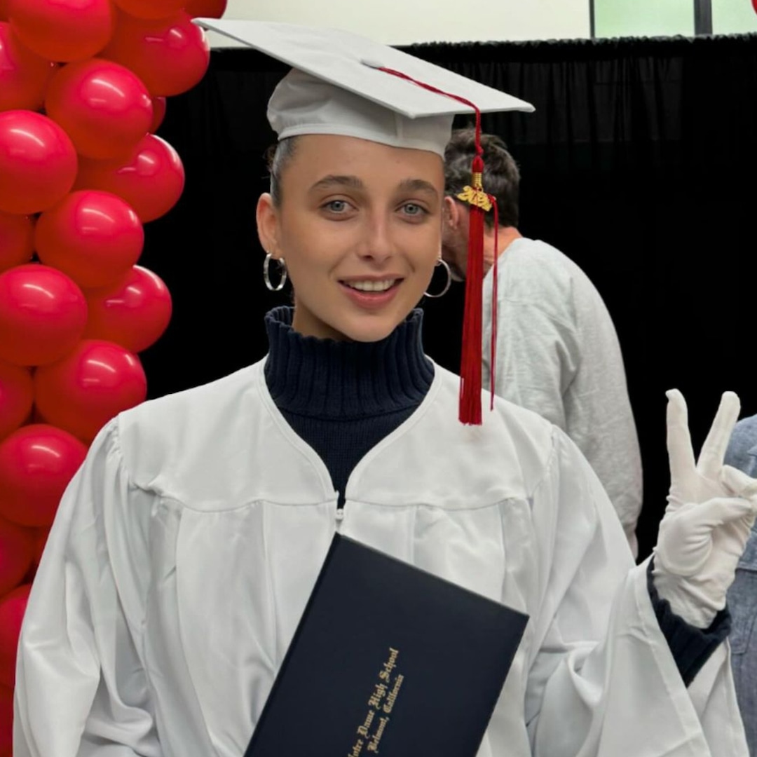 See Emma Chamberlain Receive High School Diploma at 23