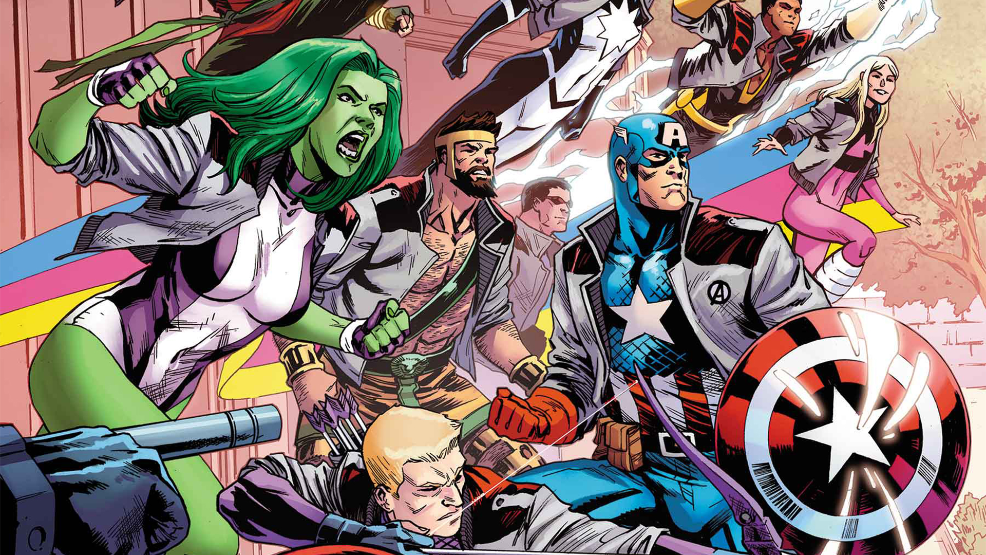 Steve Rogers assembles his own team of Avengers including She-Hulk, Monica Rambeau, Hawkeye, and many more